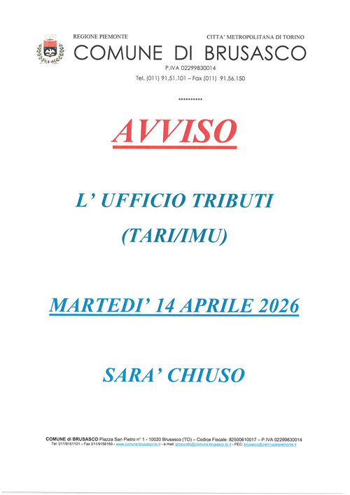 Chiusura Ufficio Tributi